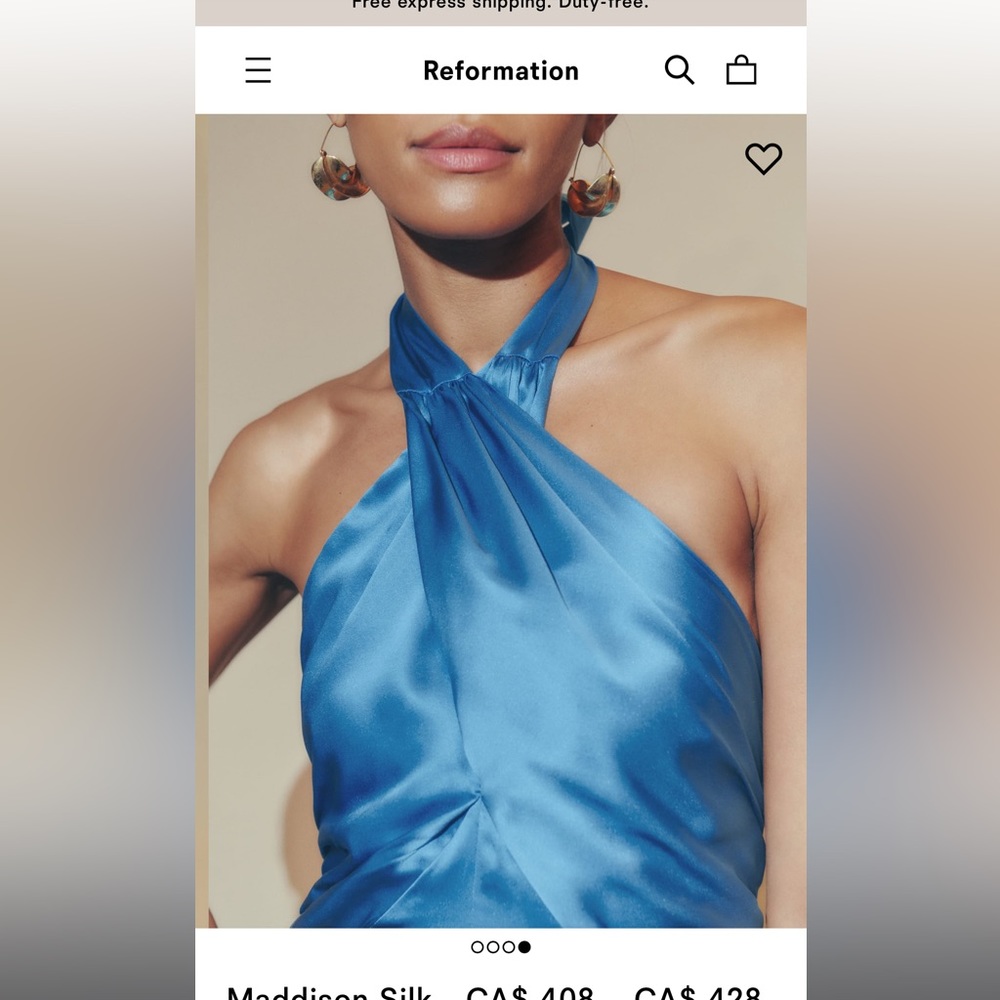 Reformation Madison 100% silk dress